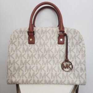 Michael Kors Medium Logo and Leather Top Handle with Satchel